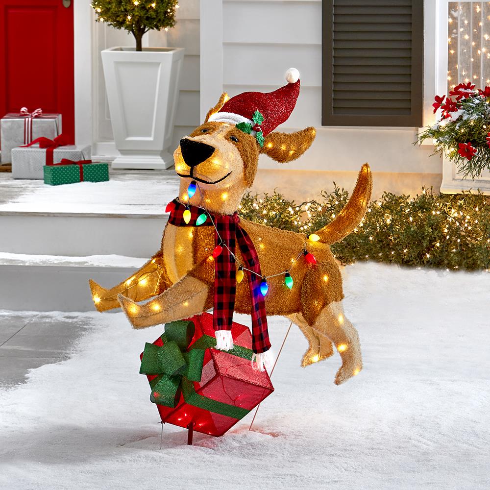 Cachorrinho de Natal Alegre Iluminado LED Saltitante - Decoração Festiva Encantadora