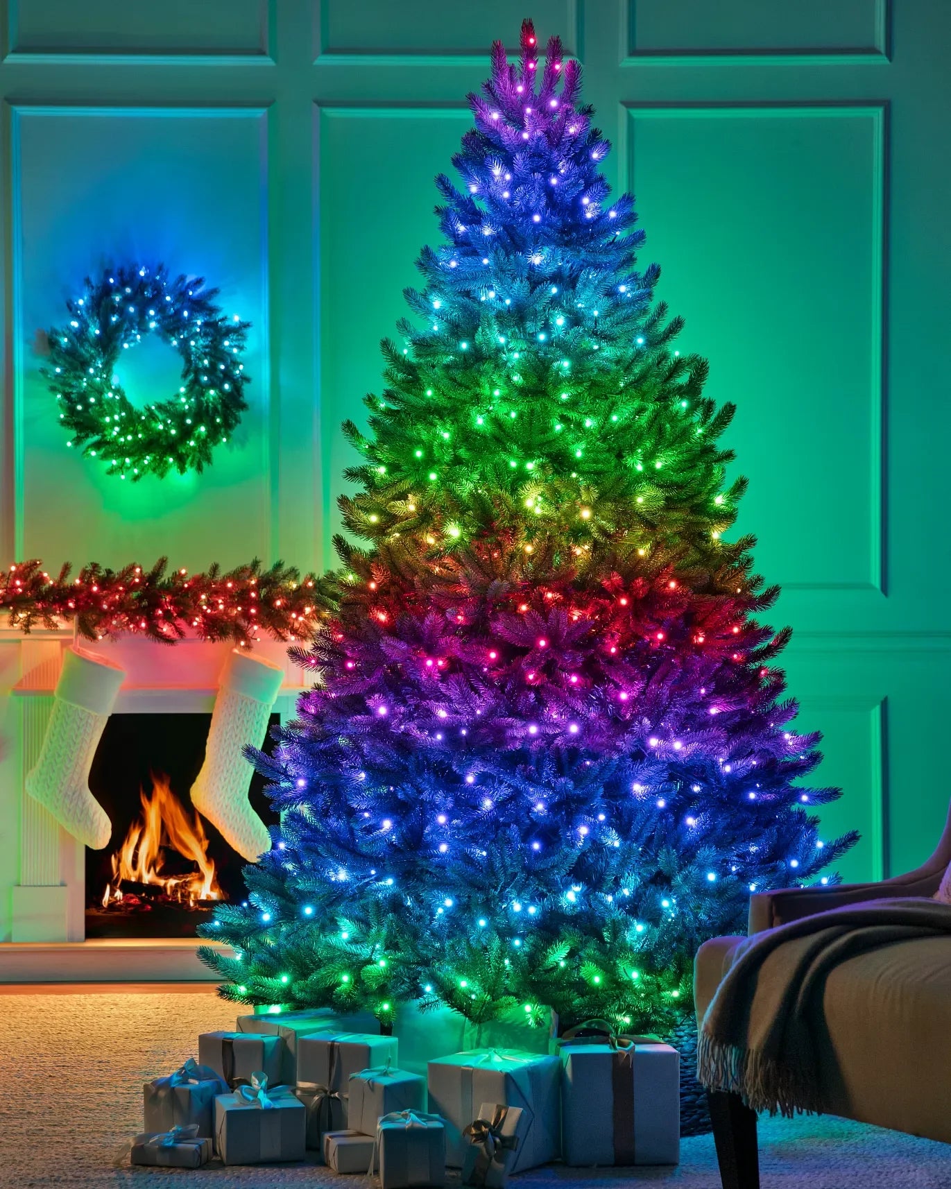 Árvore Natal Vermont Encantada LED: Galhos Densos, Luz Quente, Montagem Rápida