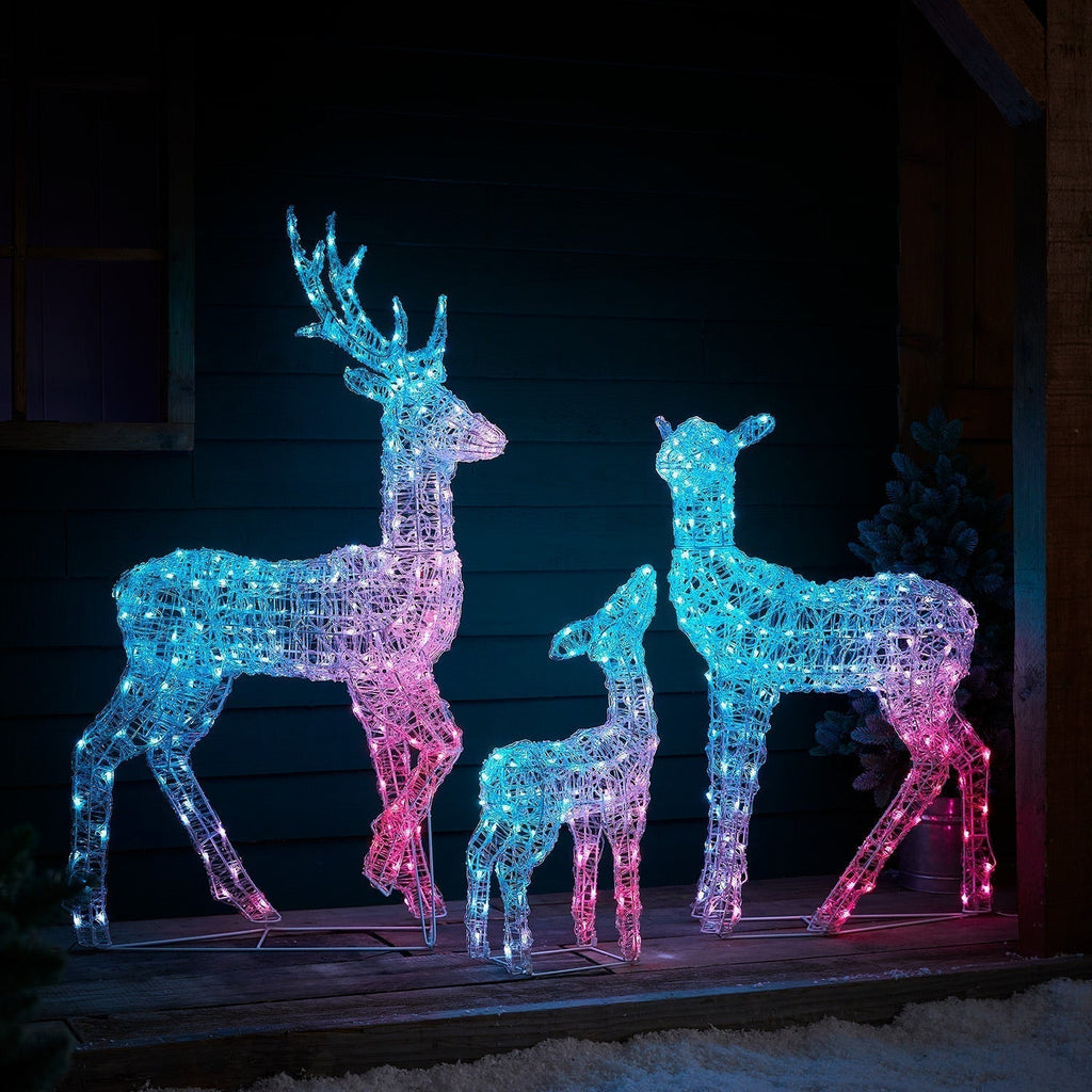 Renas Natalinas LED RGB Wi-Fi: Kit Decoração Mágica Exterior Interior