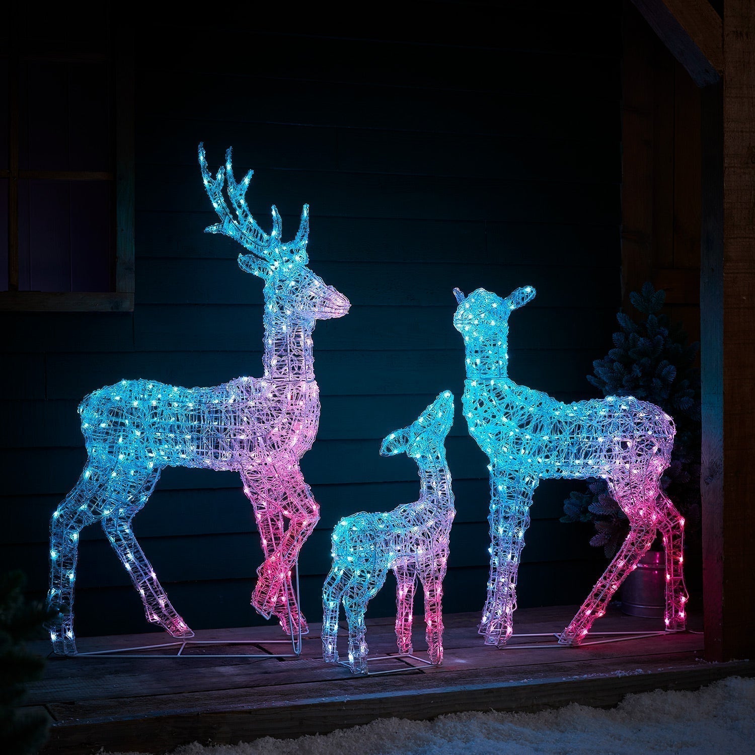 Renas Natalinas LED RGB Wi-Fi: Kit Decoração Mágica Exterior Interior