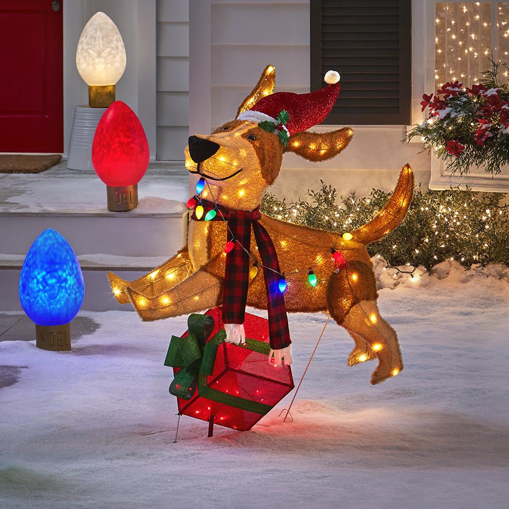 Cachorrinho de Natal Alegre Iluminado LED Saltitante - Decoração Festiva Encantadora