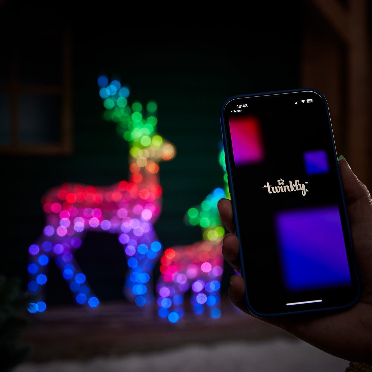 Renas Natalinas LED RGB Wi-Fi: Kit Decoração Mágica Exterior Interior