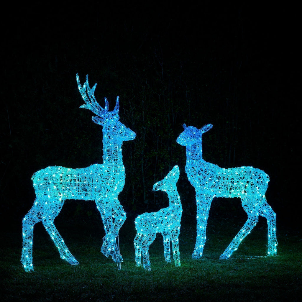 Renas Natalinas LED RGB Wi-Fi: Kit Decoração Mágica Exterior Interior