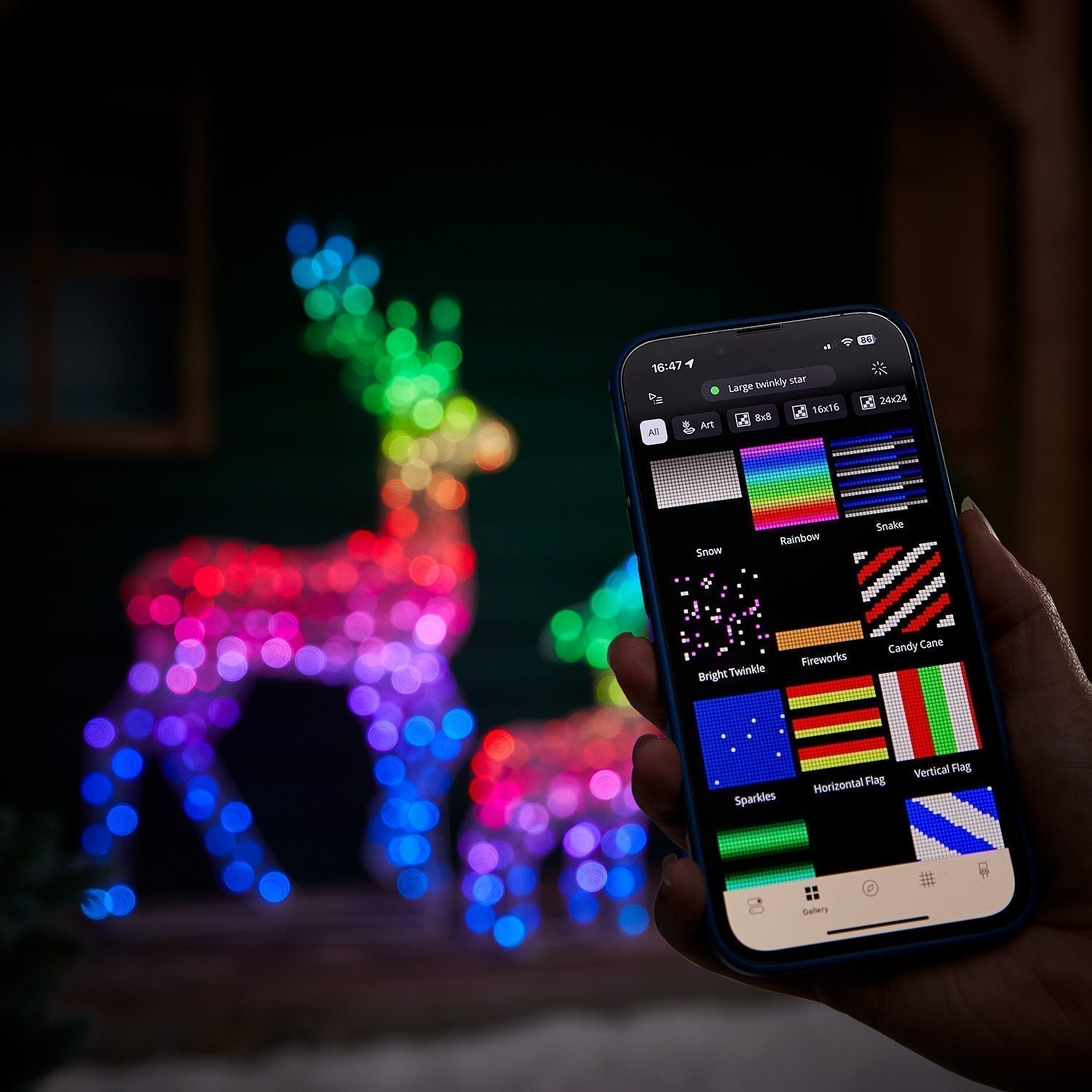 Renas Natalinas LED RGB Wi-Fi: Kit Decoração Mágica Exterior Interior