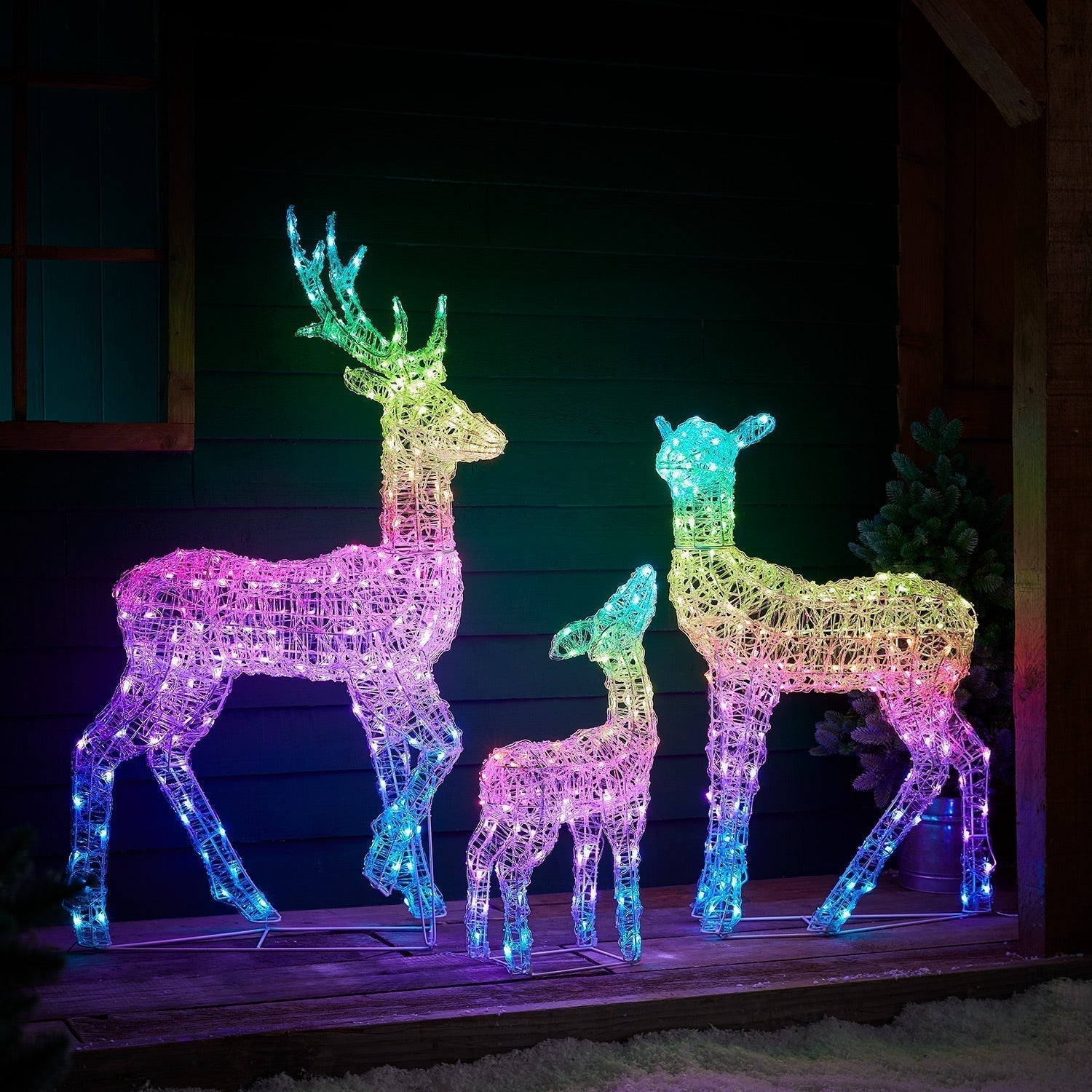 Renas Natalinas LED RGB Wi-Fi: Kit Decoração Mágica Exterior Interior