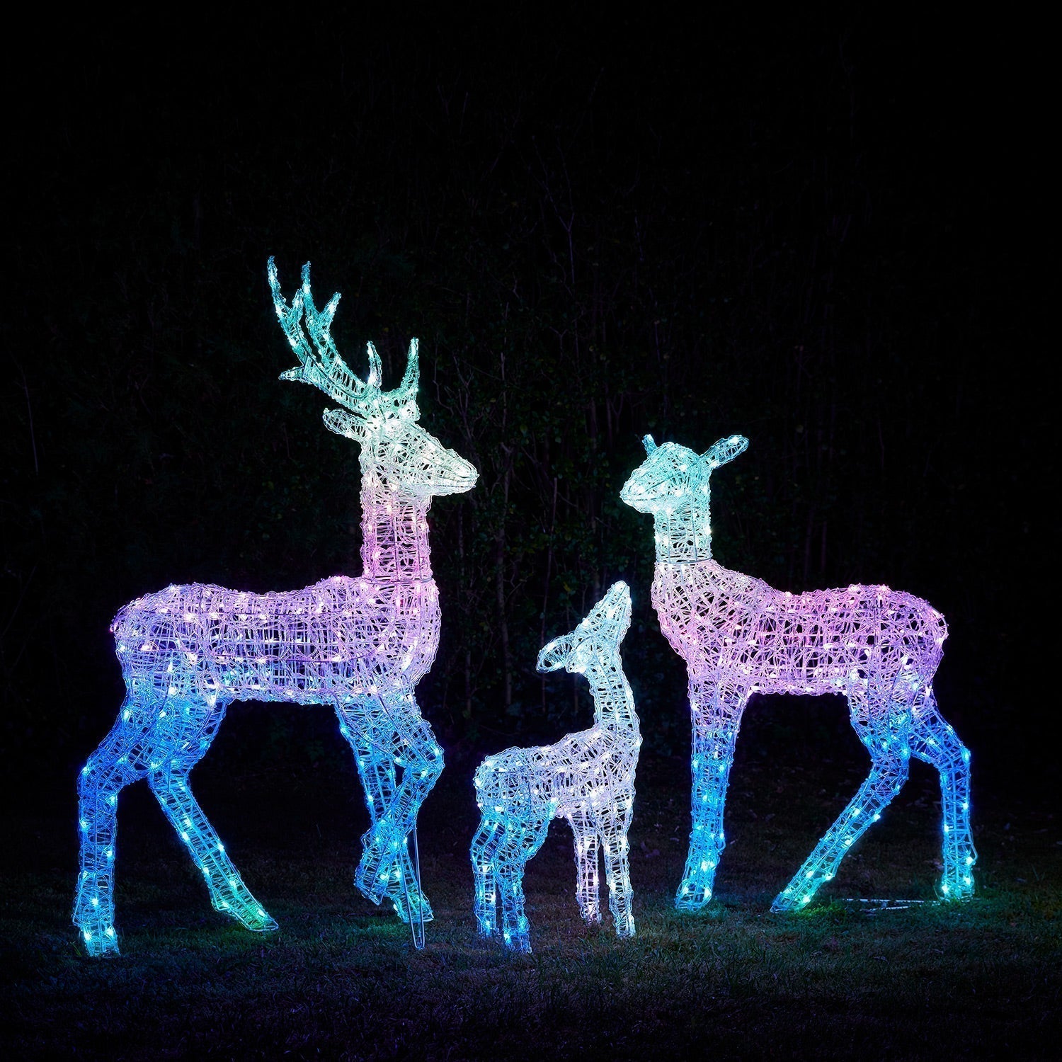 Renas Natalinas LED RGB Wi-Fi: Kit Decoração Mágica Exterior Interior