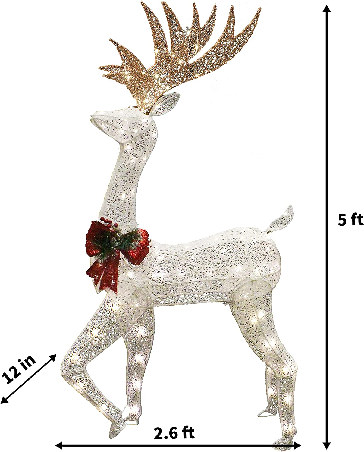Rena Natalina LED 1,52m Decoração Jardim Externa Interna Brilho Festivo Elegante