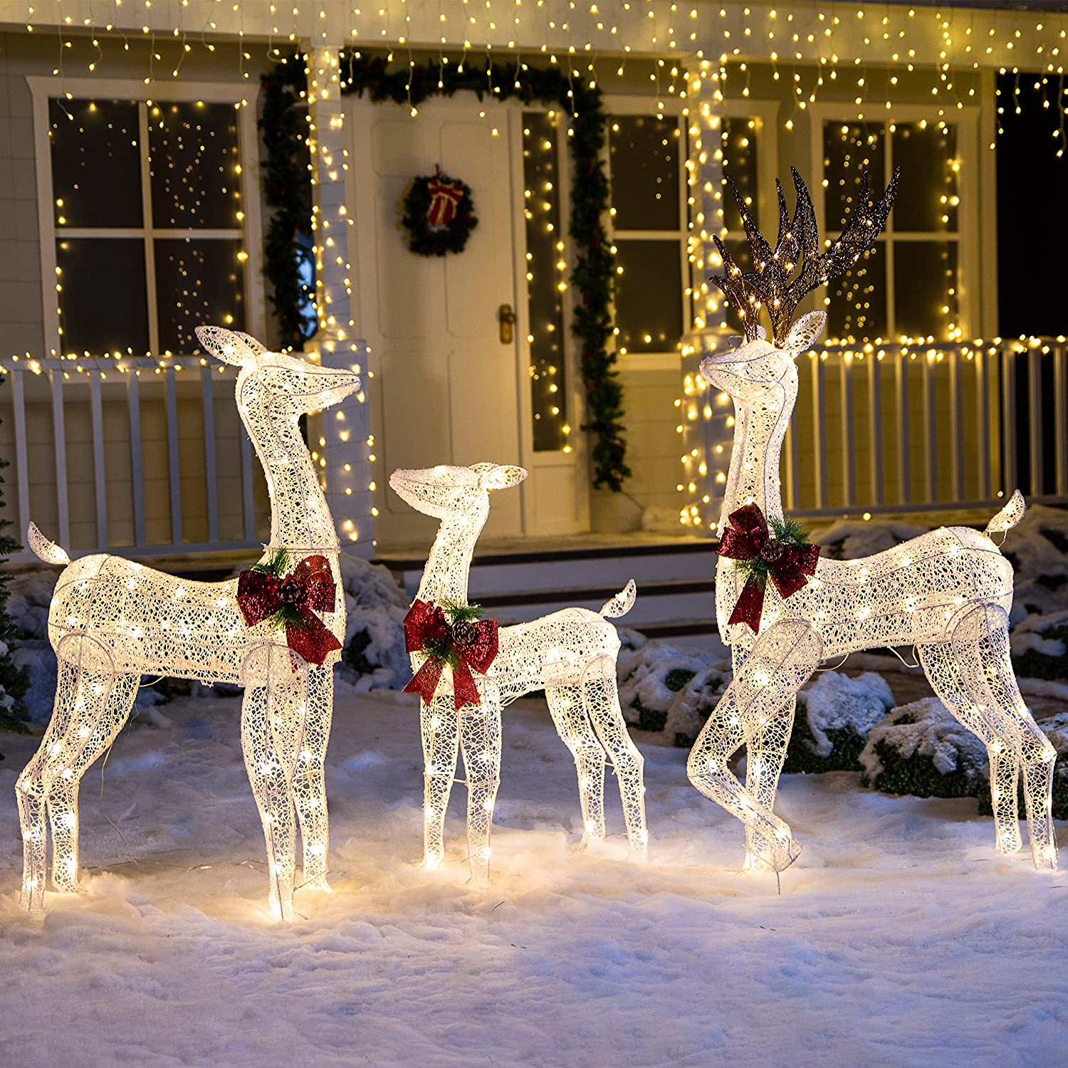 Rena Natalina LED 1,52m Decoração Jardim Externa Interna Brilho Festivo Elegante
