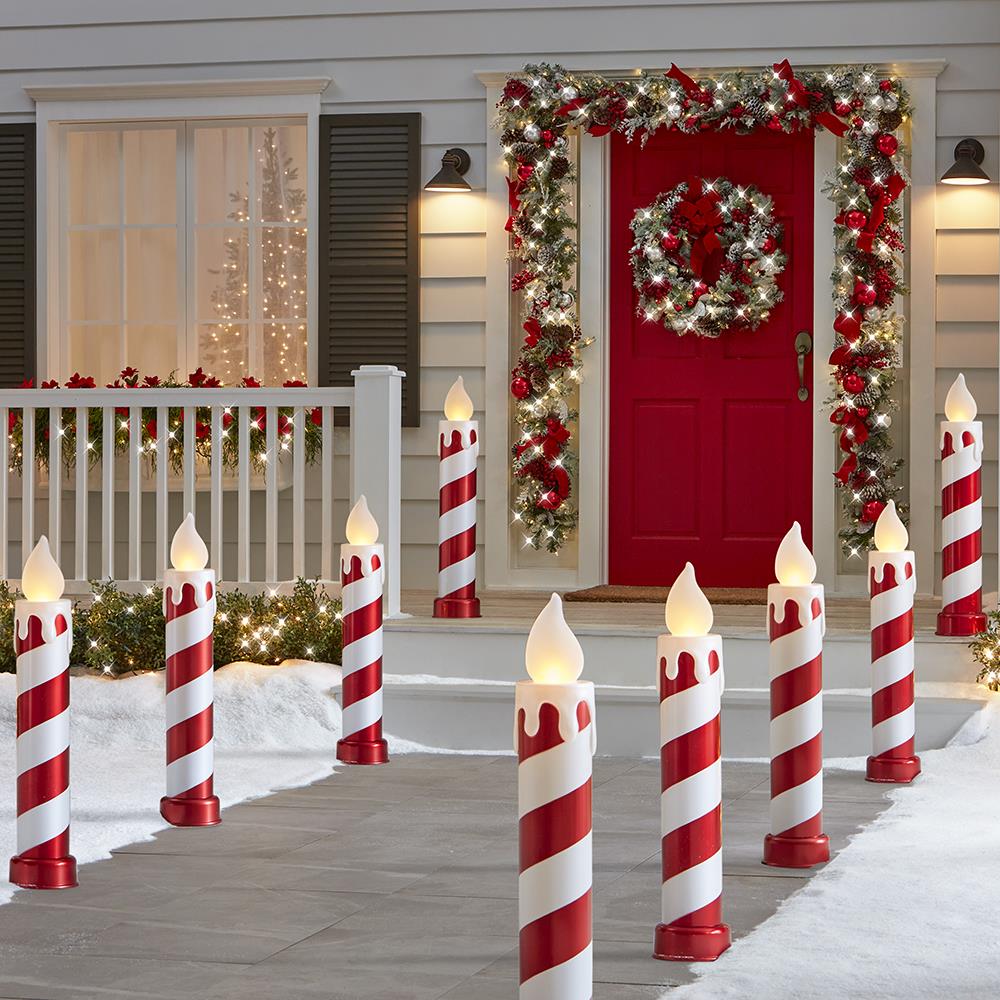 Velas LED Cintilantes Bastão Doce Natalino Gigante 91cm Decoração Resistente Exterior