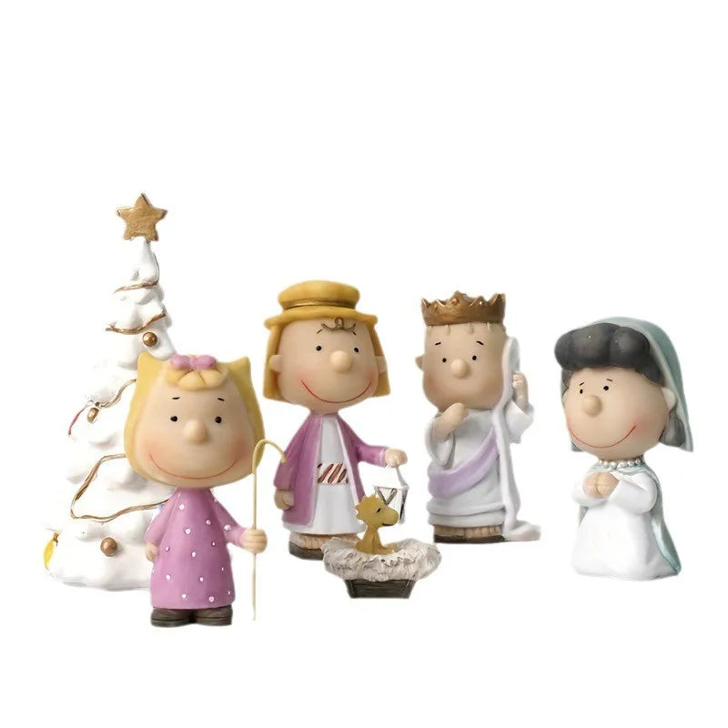 Conjunto Ornamentos Natalinos Resina Artesanais: Estatuetas Mágicas para Decoração de Natal