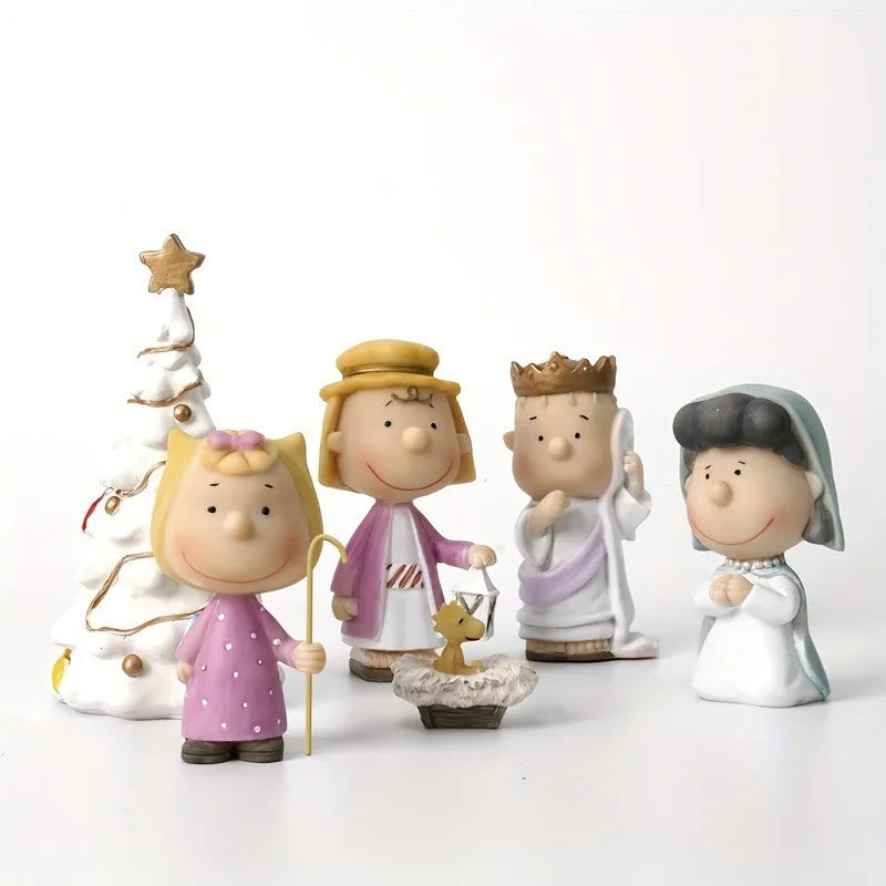 Conjunto Ornamentos Natalinos Resina Artesanais: Estatuetas Mágicas para Decoração de Natal