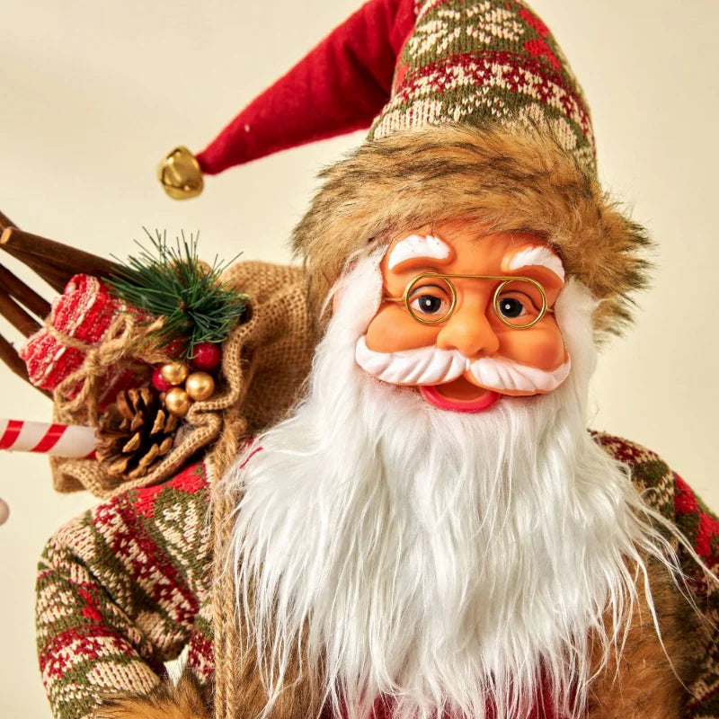 Boneco Papai Noel Grande 60cm Luxuoso Decoração Natalina Encantadora Presente Perfeito Família