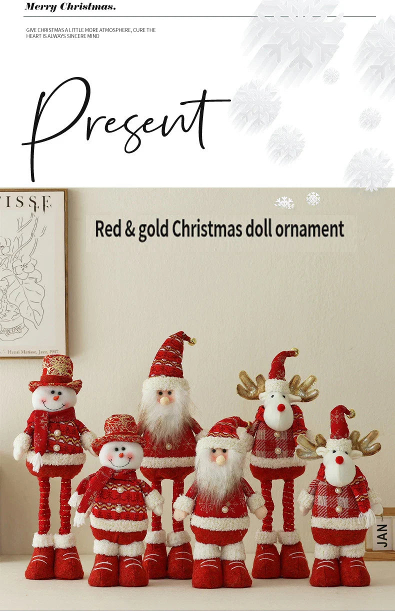 Enfeites Natalinos Retráteis Papai Noel Boneco Neve Rena Decoração Criativa Lar