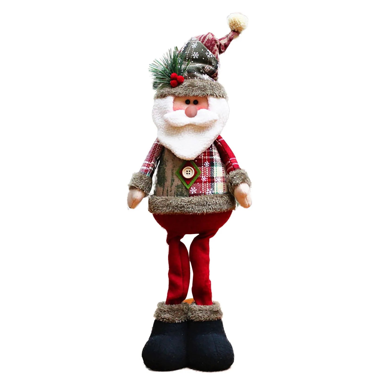 Conjunto Decorativo Natalino Premium: Papai Noel, Rena e Boneco de Neve Extensíveis
