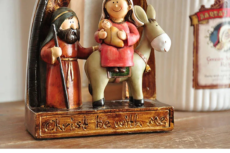 Presépio Natalino de Resina, Artesanal, Detalhado, Decoração Festiva, Encanto e Tradição