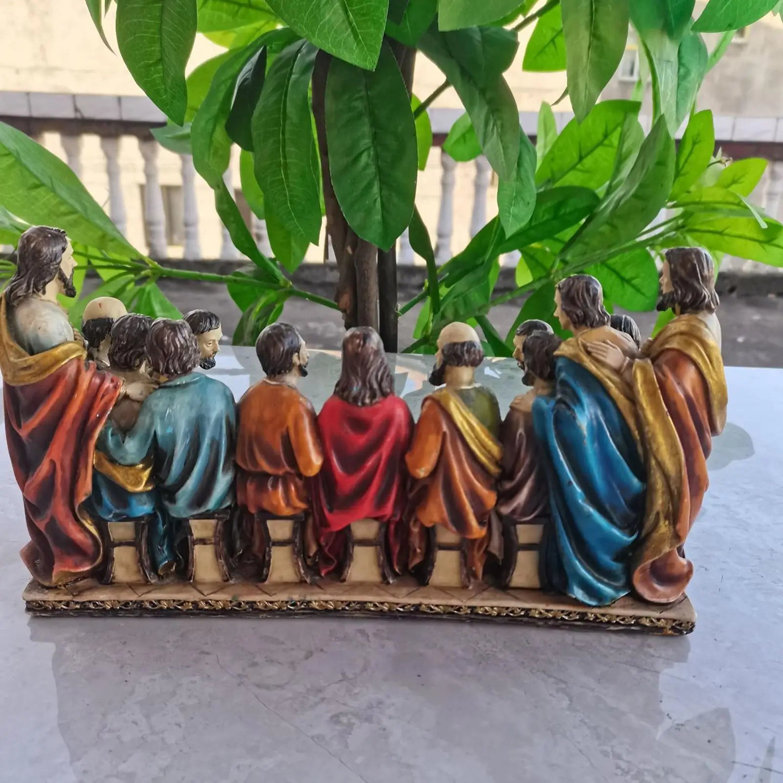 Estátua A Última Ceia Resina Detalhada 30cm Decoração Religiosa Presente Durável
