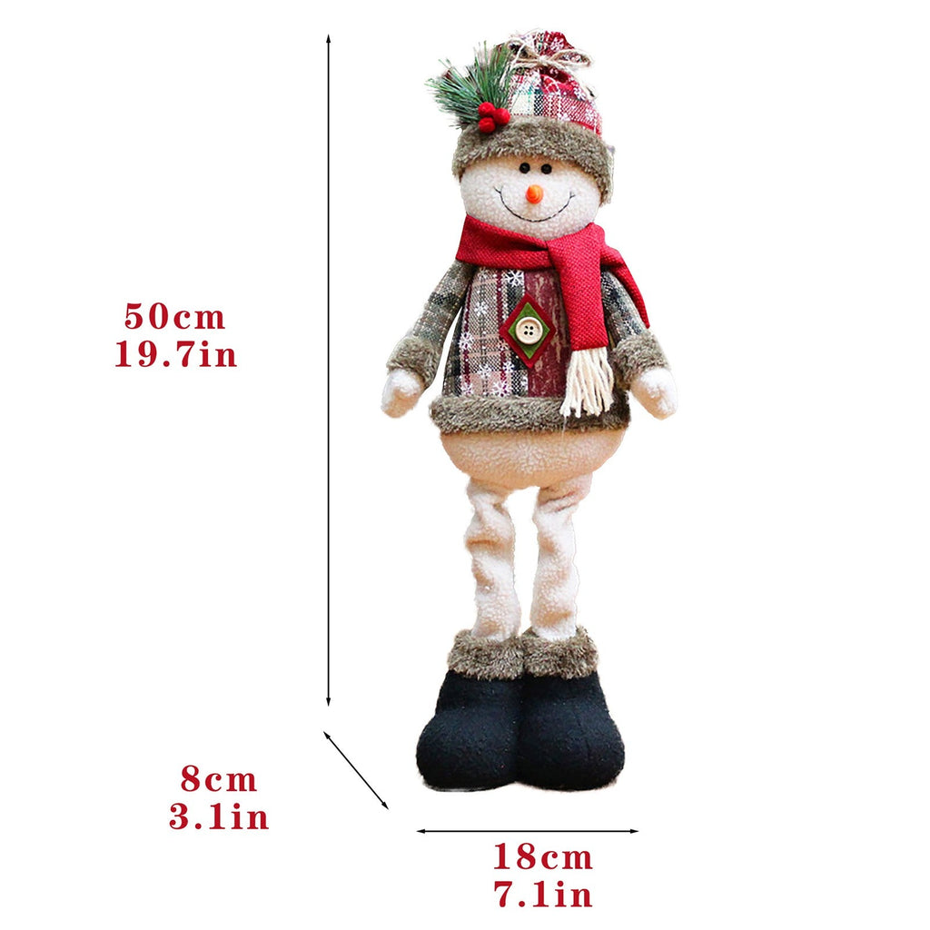 Conjunto Decorativo Natalino Premium: Papai Noel, Rena e Boneco de Neve Extensíveis