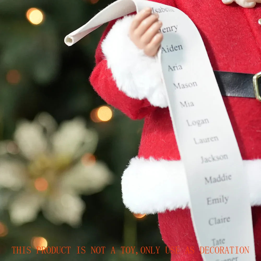 Estatueta Papai Noel Luxuoso 38cm Natalina Decoração Festiva Presentes Encantadores