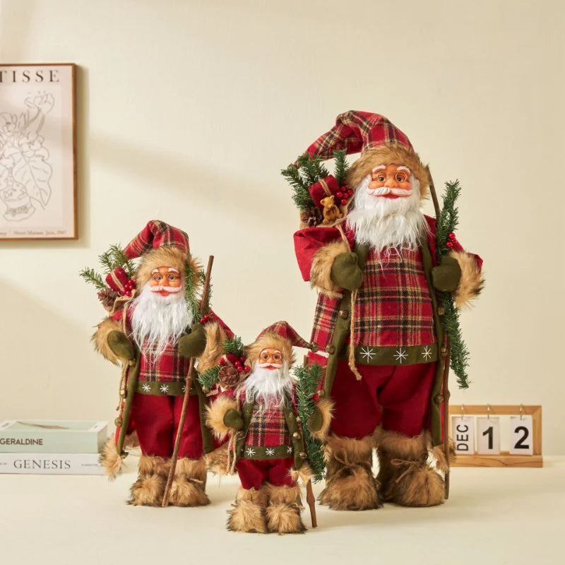 Boneco Papai Noel Grande 60cm Luxuoso Decoração Natalina Encantadora Presente Perfeito Família