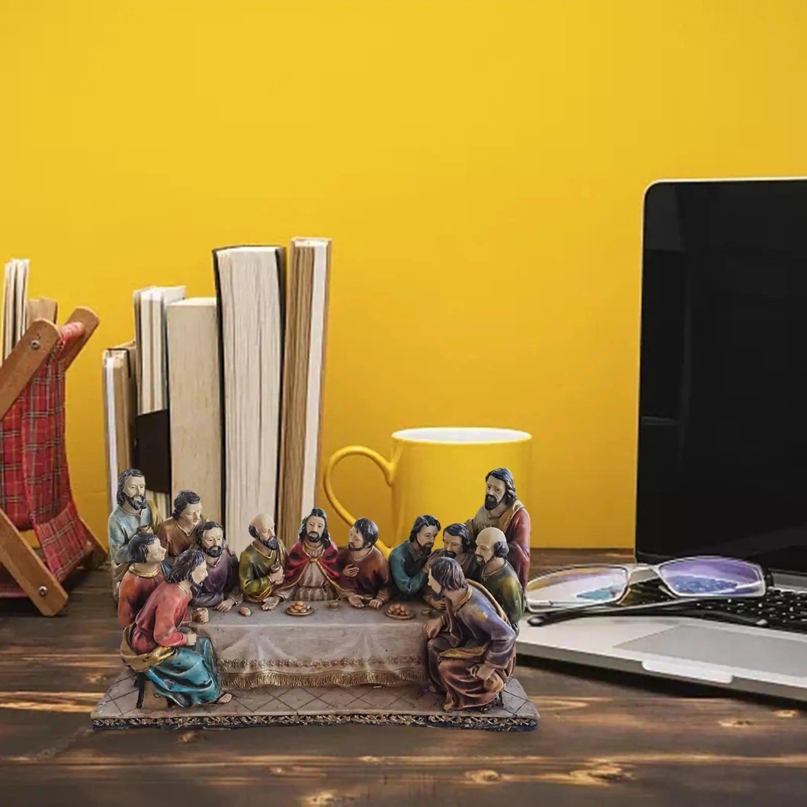 Estátua A Última Ceia Resina Detalhada 30cm Decoração Religiosa Presente Durável