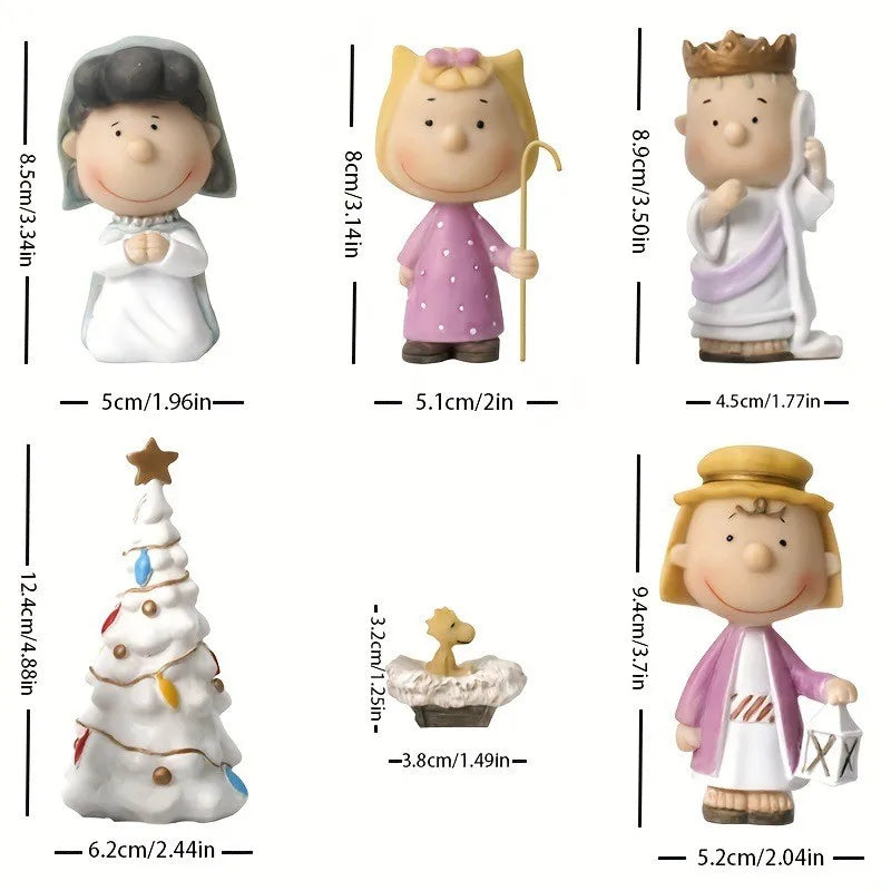 Conjunto Ornamentos Natalinos Resina Artesanais: Estatuetas Mágicas para Decoração de Natal