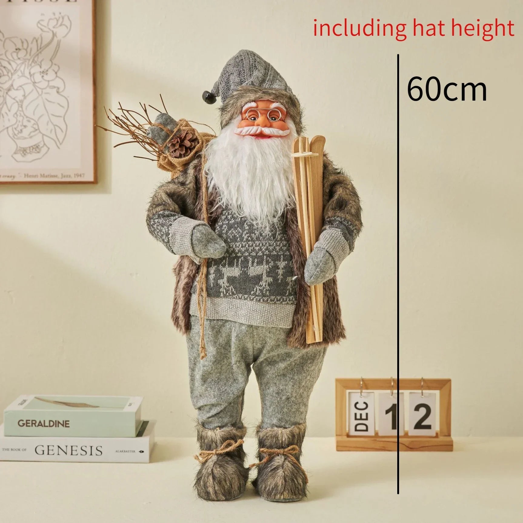 Boneco Papai Noel 60cm Luxuoso Decoração Natalina Encantadora Presente Perfeito Família