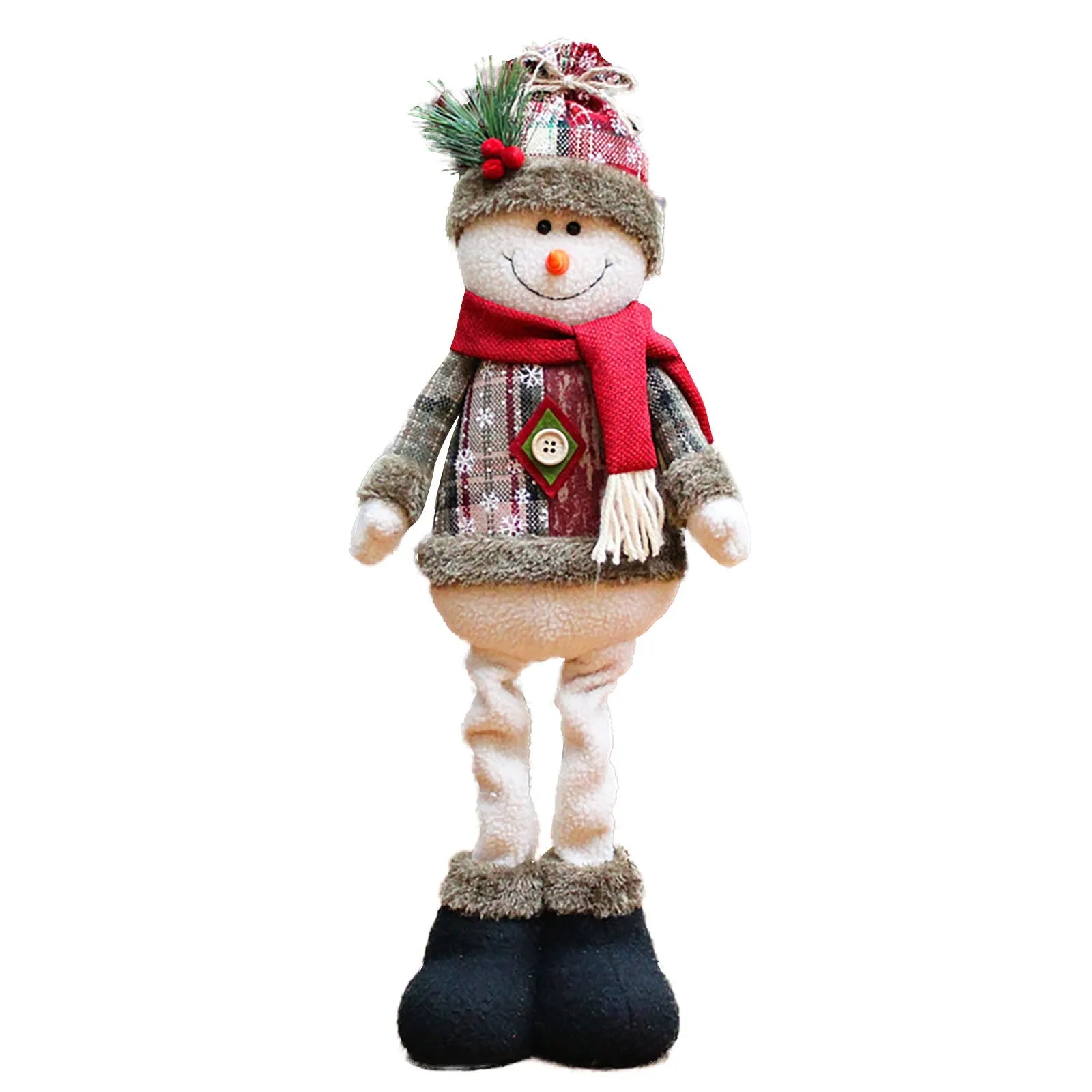 Conjunto Decorativo Natalino Premium: Papai Noel, Rena e Boneco de Neve Extensíveis