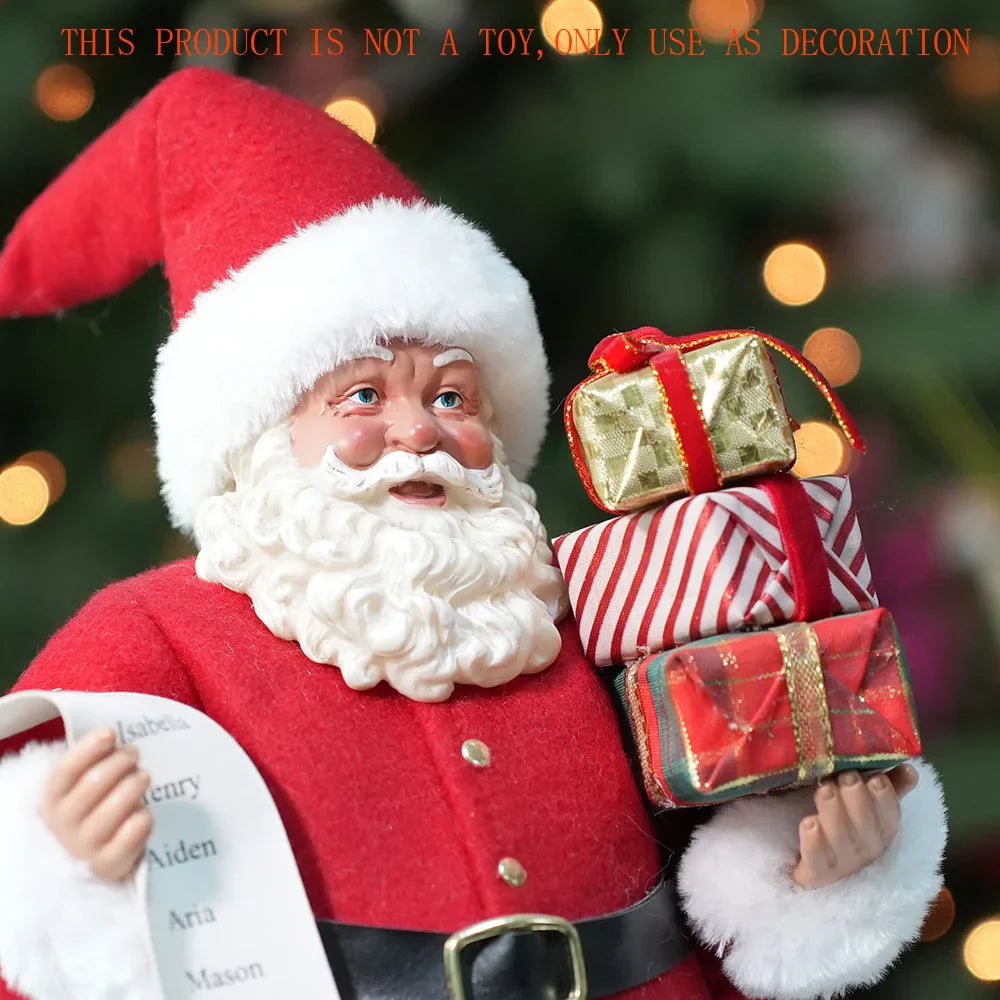 Estatueta Papai Noel Luxuoso 38cm Natalina Decoração Festiva Presentes Encantadores