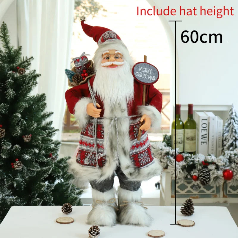 Boneco Papai Noel Grande 60cm Luxuoso Decoração Natalina Encantadora Presente Perfeito Família