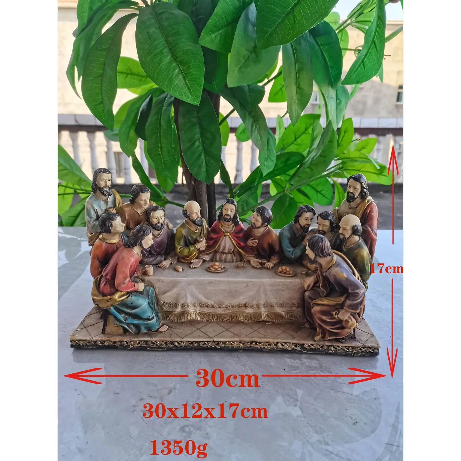 Estátua A Última Ceia Resina Detalhada 30cm Decoração Religiosa Presente Durável