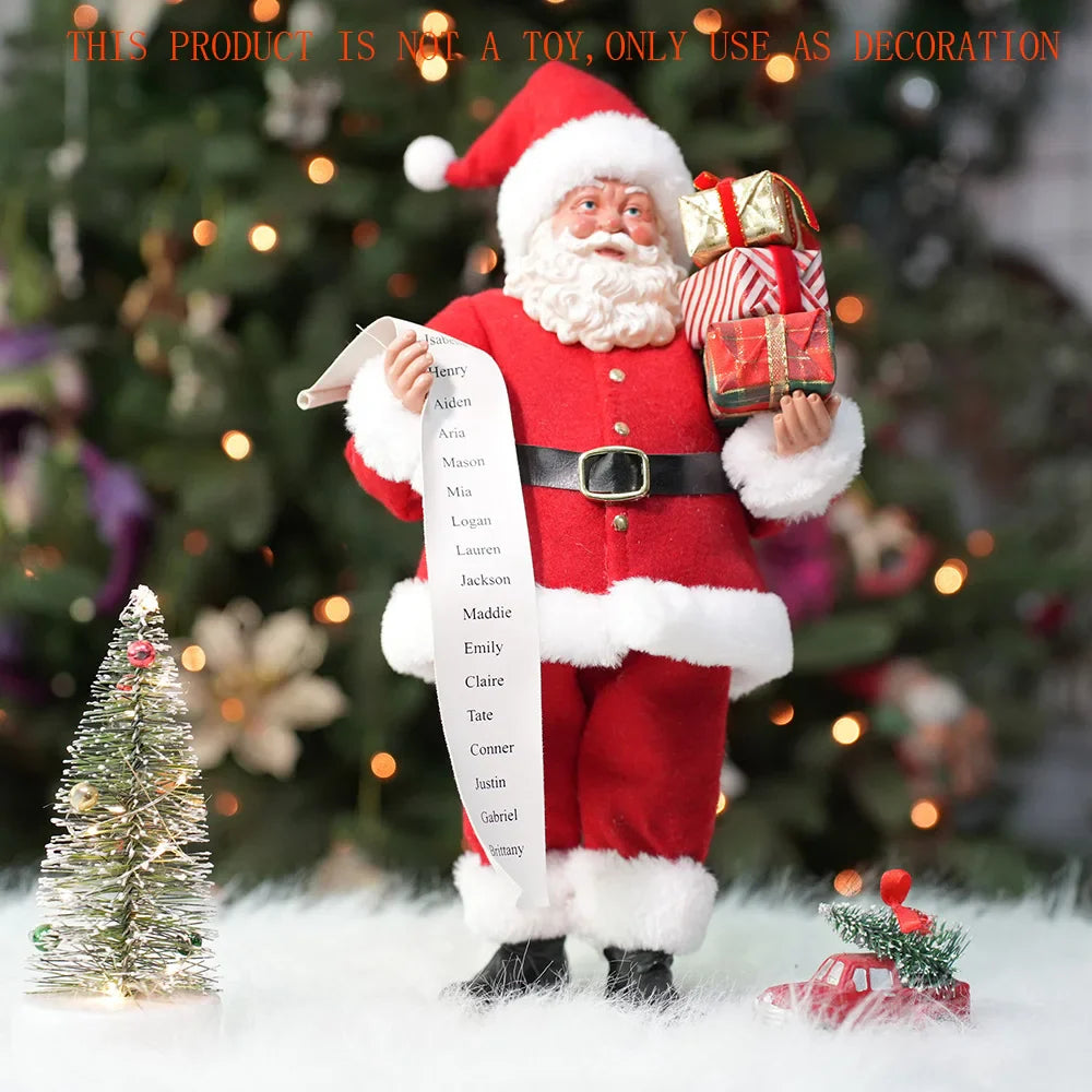 Estatueta Papai Noel Luxuoso 38cm Natalina Decoração Festiva Presentes Encantadores