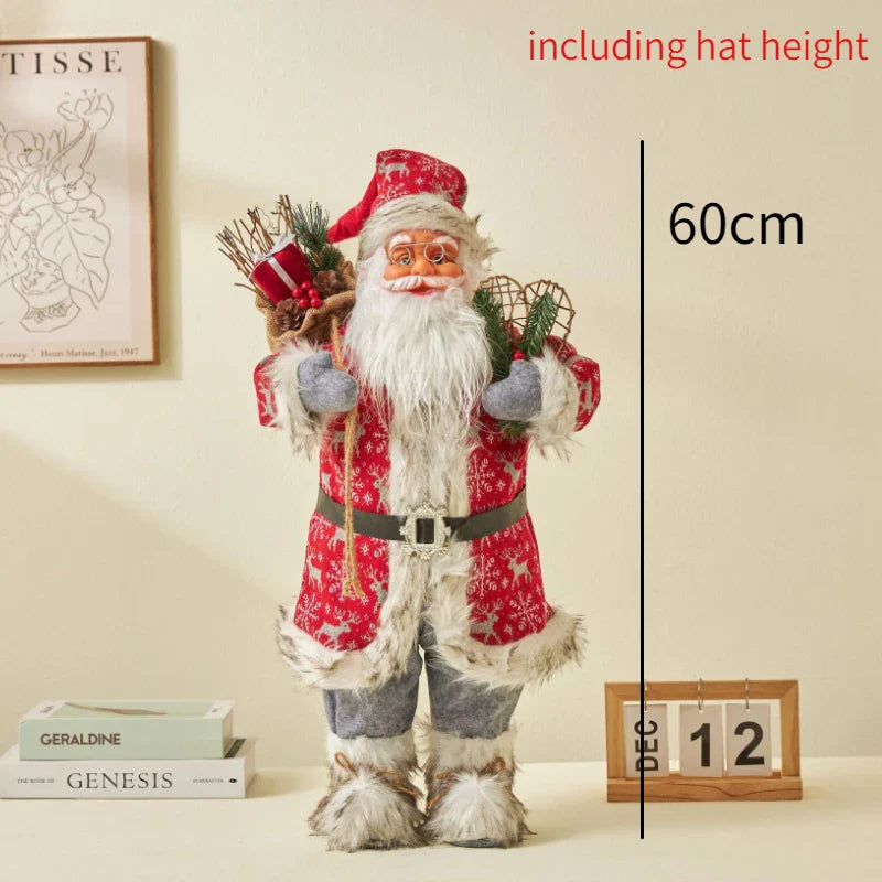 Boneco Papai Noel Grande 60cm Luxuoso Decoração Natalina Encantadora Presente Perfeito Família