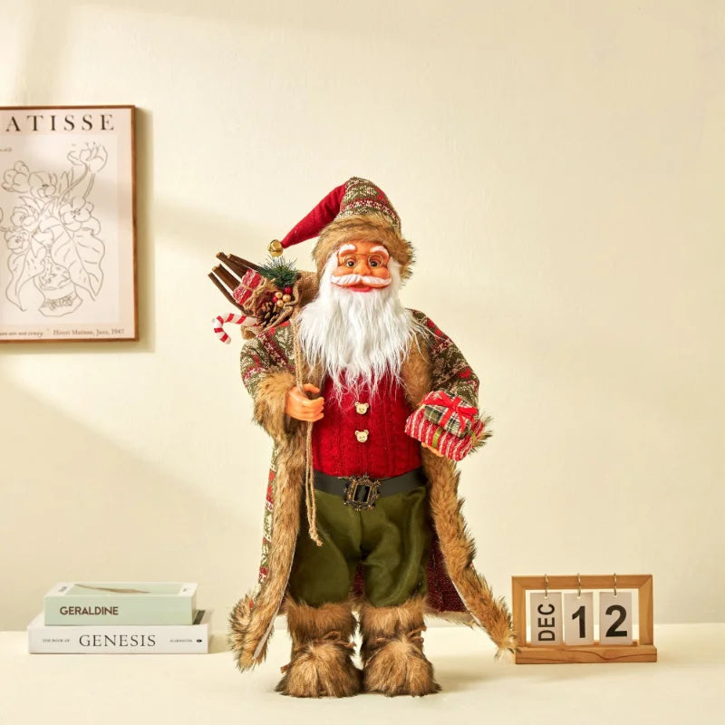 Boneco Papai Noel Grande 60cm Luxuoso Decoração Natalina Encantadora Presente Perfeito Família