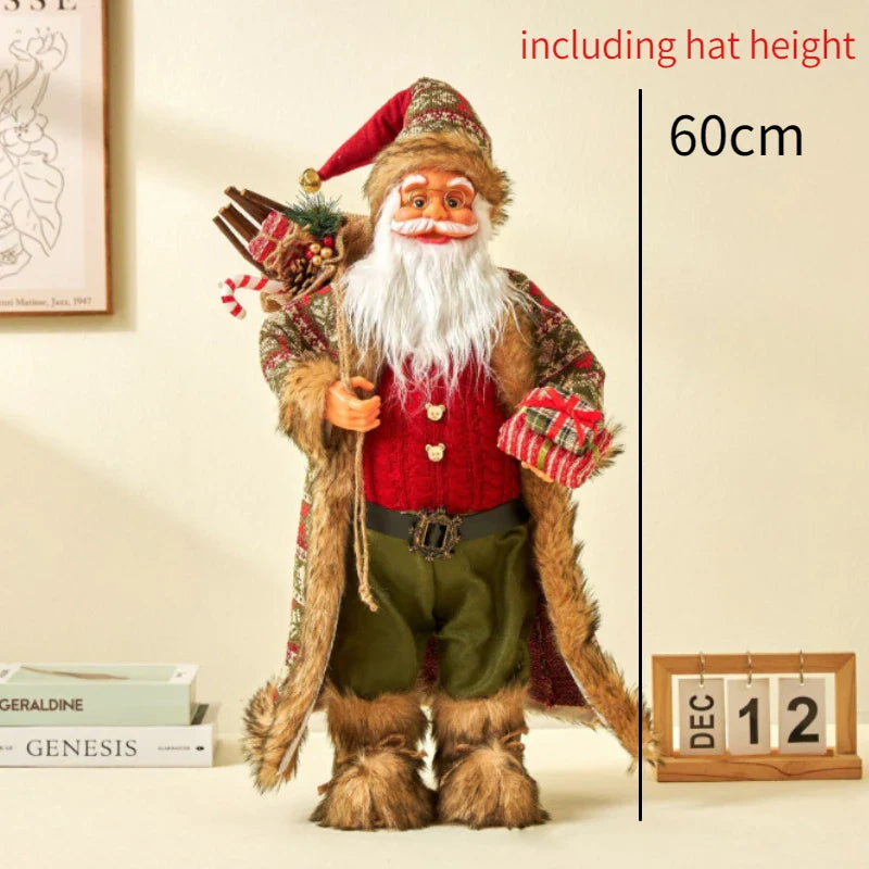 Boneco Papai Noel Grande 60cm Luxuoso Decoração Natalina Encantadora Presente Perfeito Família