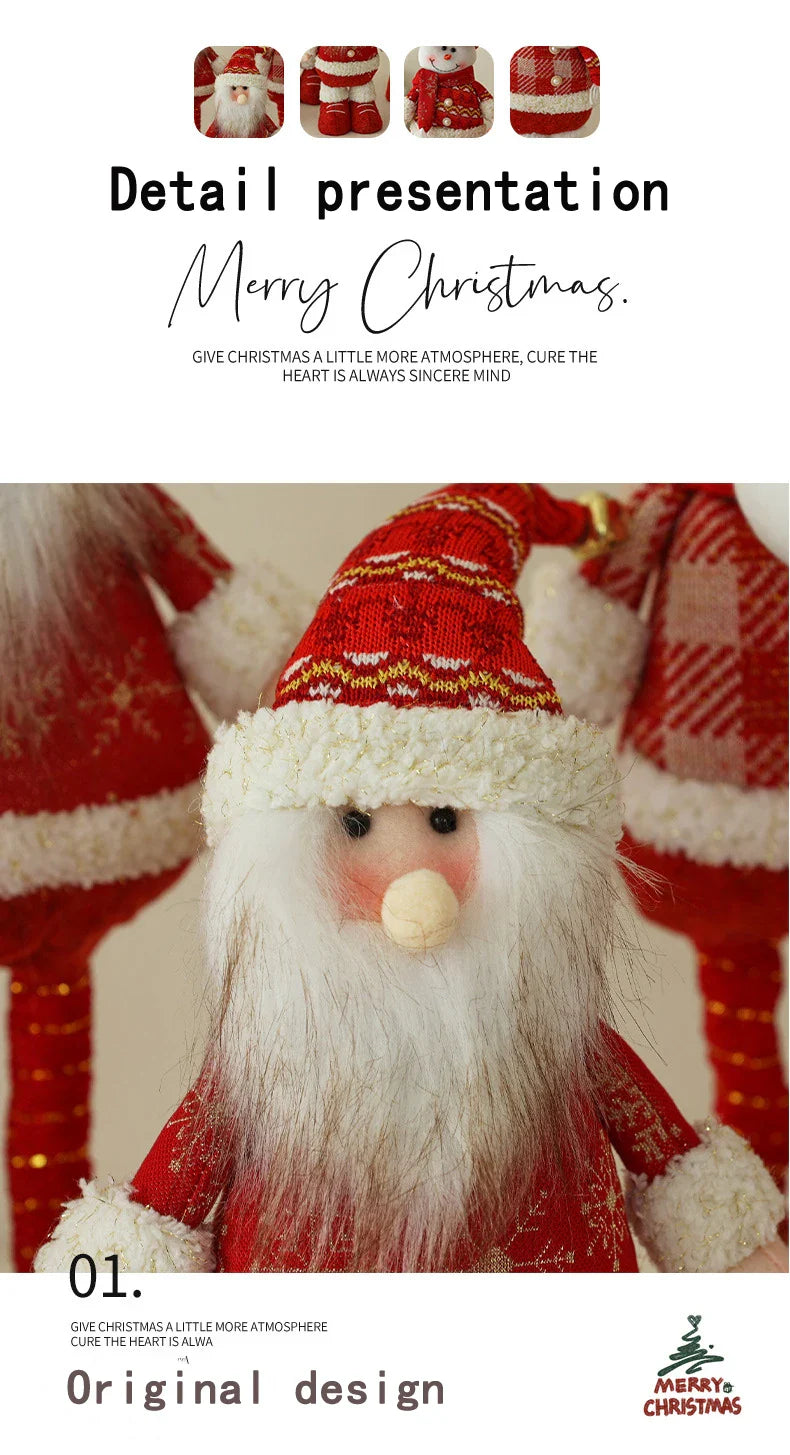 Enfeites Natalinos Retráteis Papai Noel Boneco Neve Rena Decoração Criativa Lar