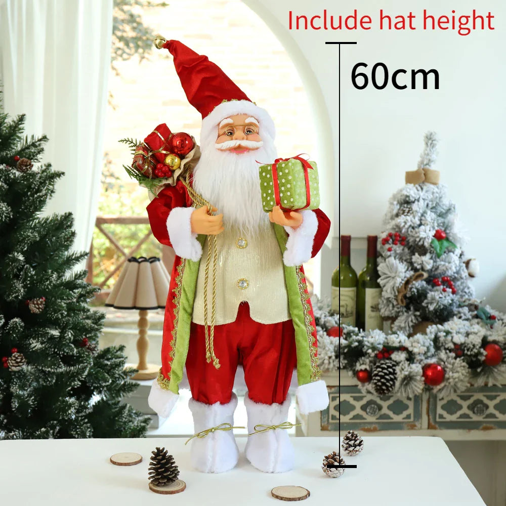Boneco Papai Noel Grande 60cm Luxuoso Decoração Natalina Encantadora Presente Perfeito Família