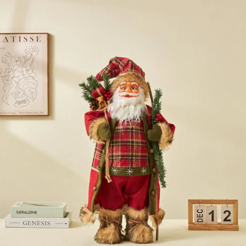 Boneco Papai Noel Grande 60cm Luxuoso Decoração Natalina Encantadora Presente Perfeito Família