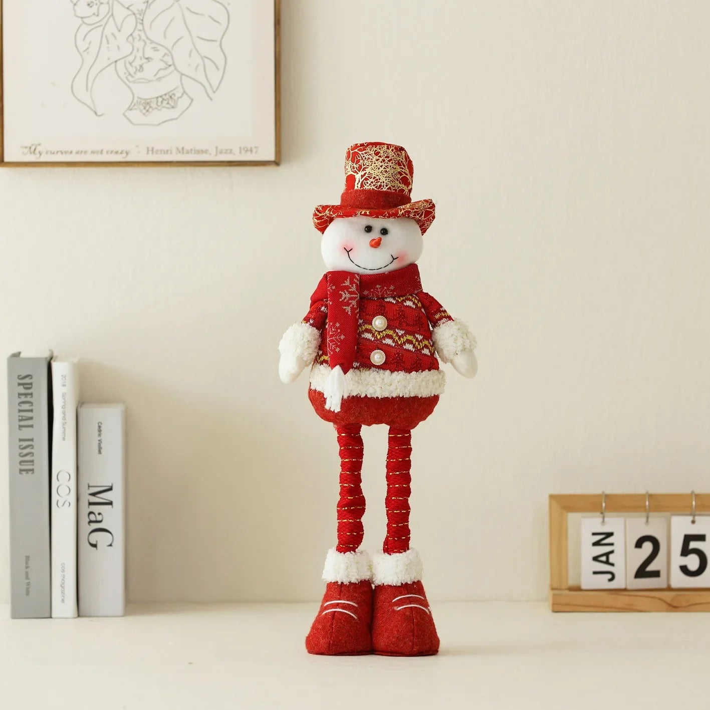 Enfeites Natalinos Retráteis Papai Noel Boneco Neve Rena Decoração Criativa Lar