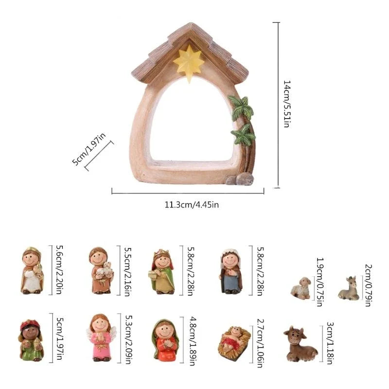 Presépio Natalino Completo Resina: Figuras Sagrada Família Artesanais Detalhadas