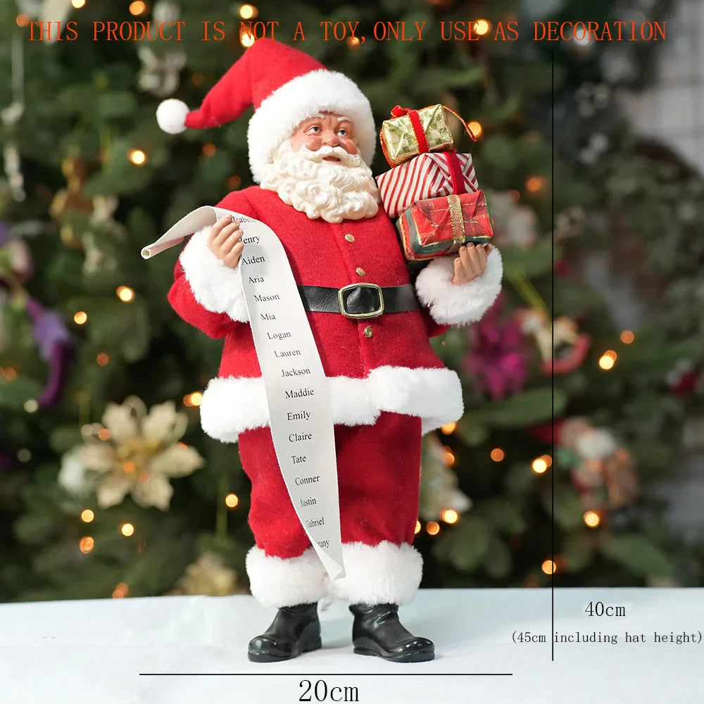 Estatueta Papai Noel Luxuoso 38cm Natalina Decoração Festiva Presentes Encantadores
