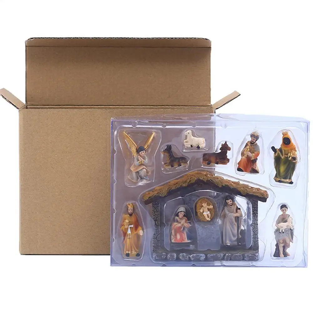 Presépio Natalino Resina Premium 12 Peças Sagrada Família Decoração Artesanal Encantadora