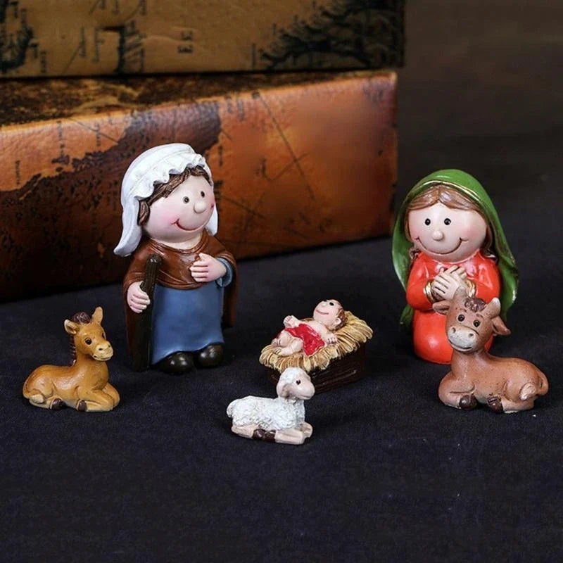 Presépio Natalino Completo Resina: Figuras Sagrada Família Artesanais Detalhadas