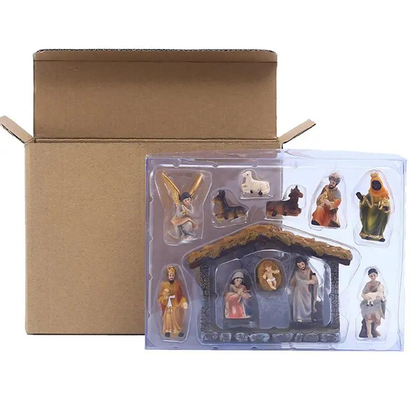Presépio Natalino Resina Premium 12 Peças Sagrada Família Decoração Artesanal Encantadora