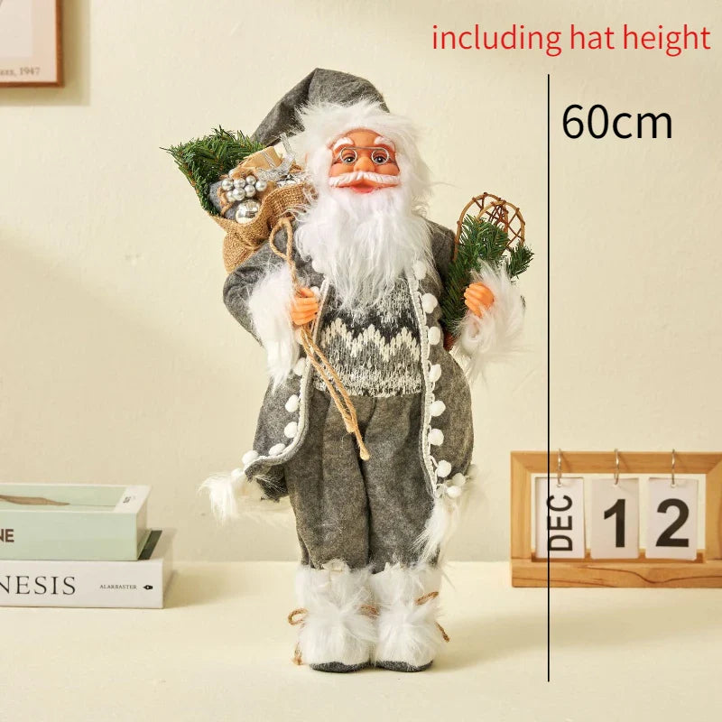 Boneco Papai Noel Grande 60cm Luxuoso Decoração Natalina Encantadora Presente Perfeito Família