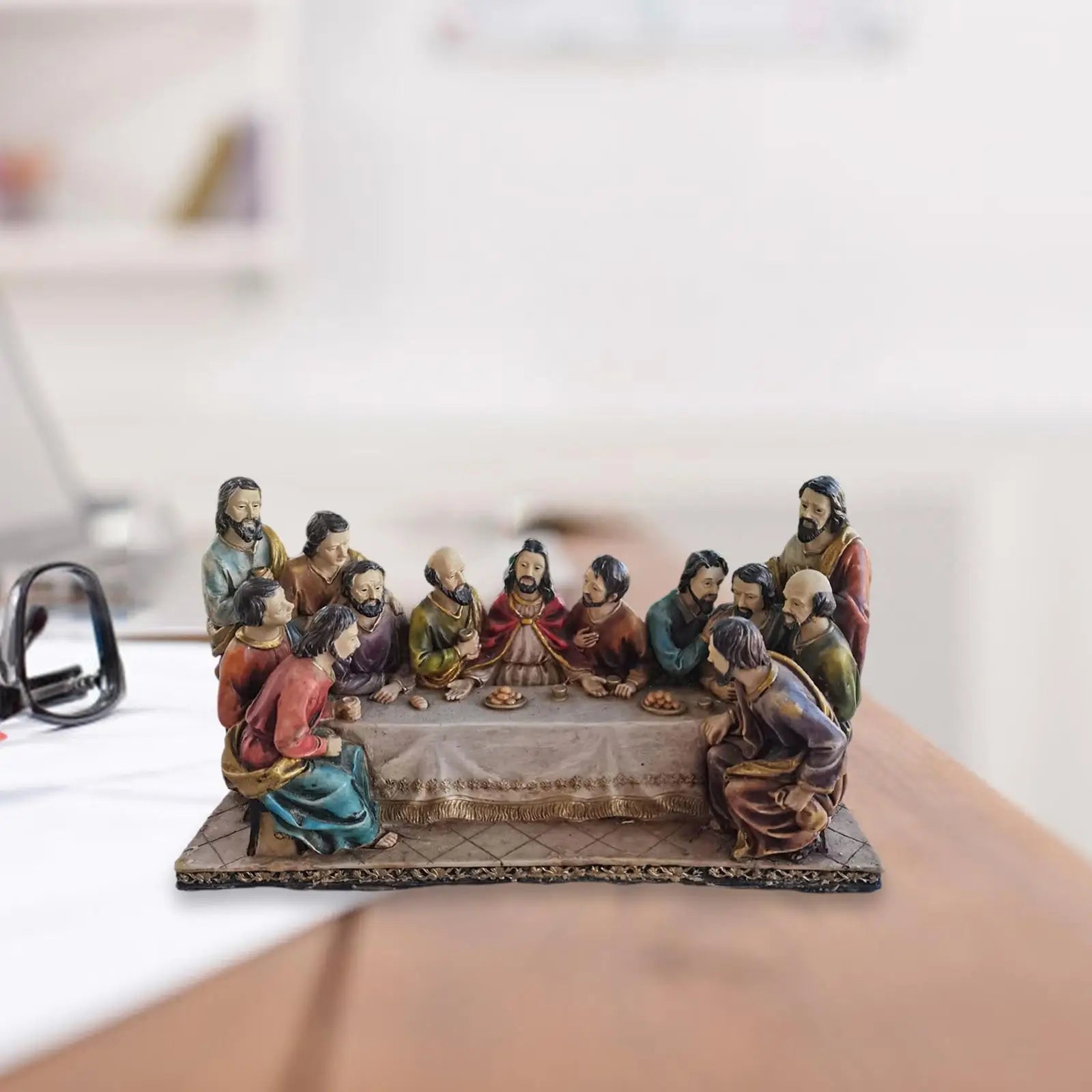 Estátua A Última Ceia Resina Detalhada 30cm Decoração Religiosa Presente Durável