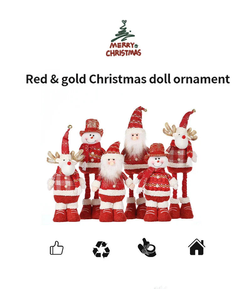 Enfeites Natalinos Retráteis Papai Noel Boneco Neve Rena Decoração Criativa Lar