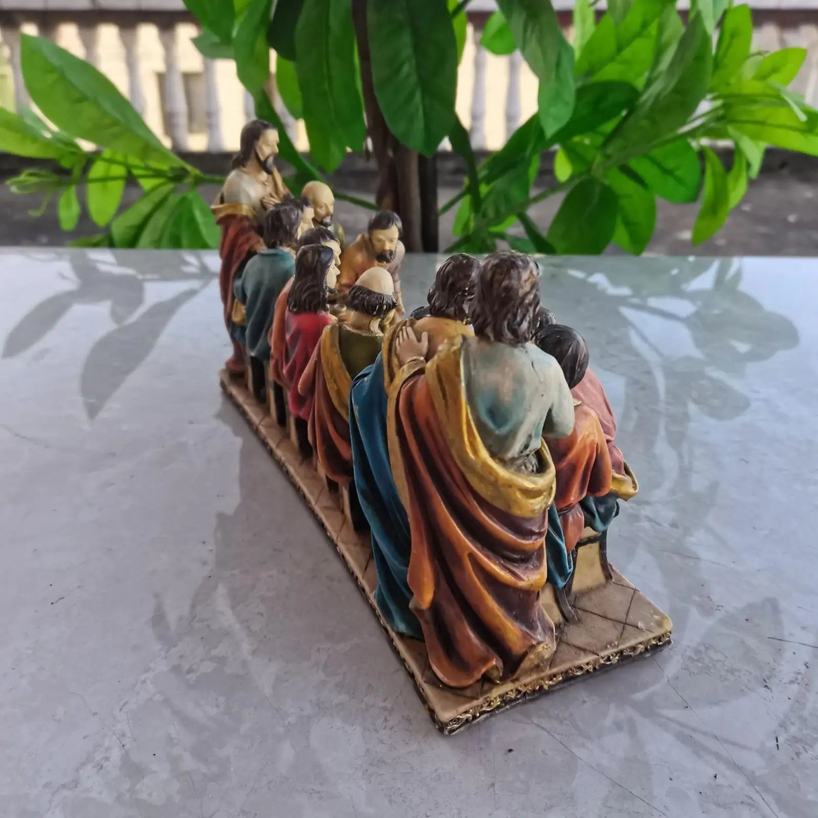 Estátua A Última Ceia Resina Detalhada 30cm Decoração Religiosa Presente Durável