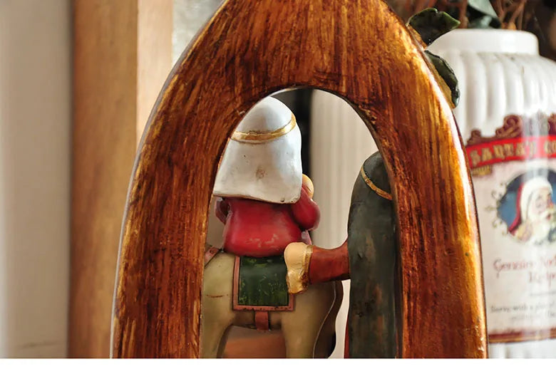 Presépio Natalino de Resina, Artesanal, Detalhado, Decoração Festiva, Encanto e Tradição