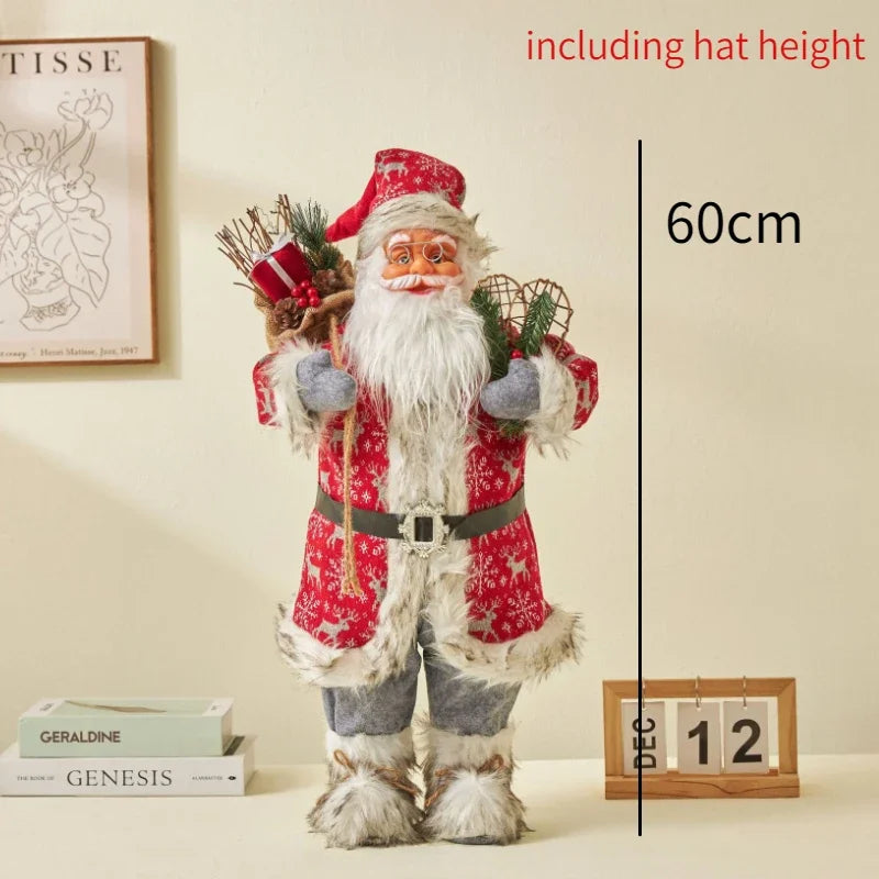 Boneco Papai Noel 60cm Luxuoso Decoração Natalina Encantadora Presente Perfeito Família