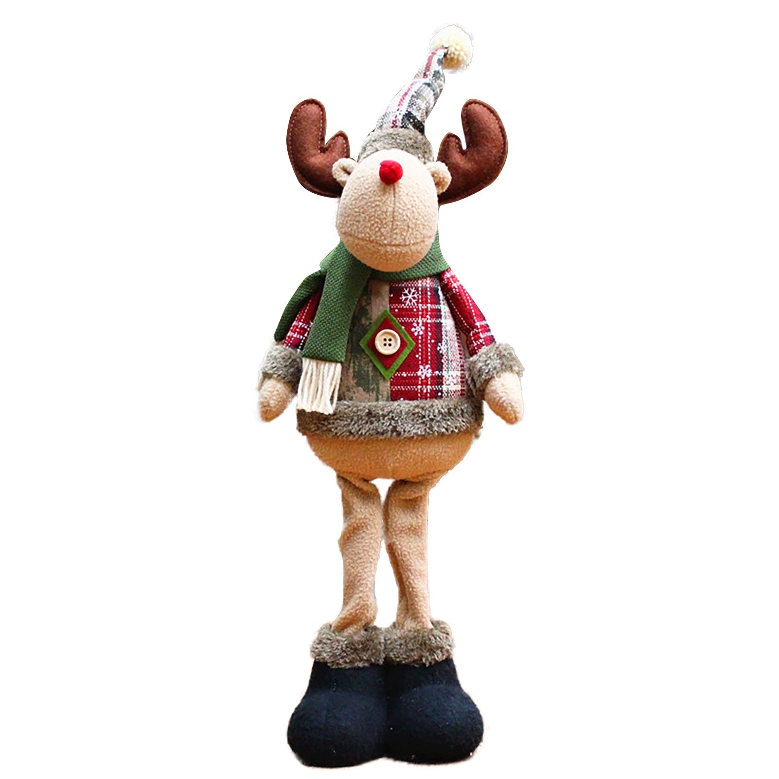 Conjunto Decorativo Natalino Premium: Papai Noel, Rena e Boneco de Neve Extensíveis